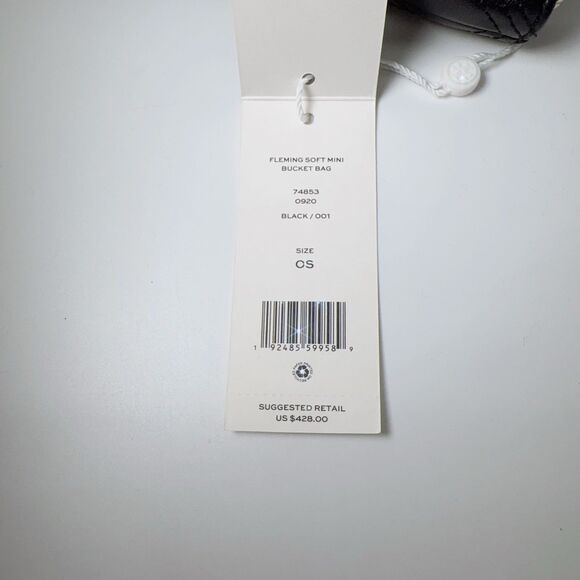 Tory Burch Fleming Mini Soft Quilted Leather Bucket Bag Crossbody Black Gold NWT - Picture 8 of 16